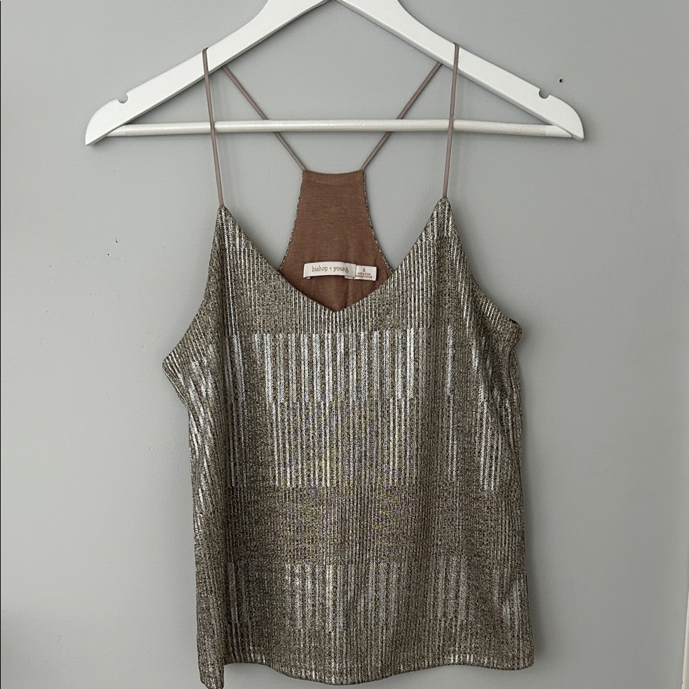 bishop + young Metallic Silver Camisole